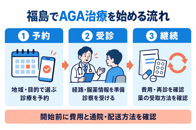 福島でAGA治療を始める流れ