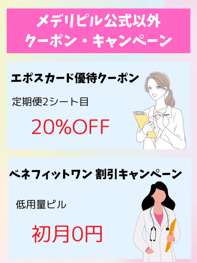 メデリピル 公式以外 クーポン キャンペーン 一覧