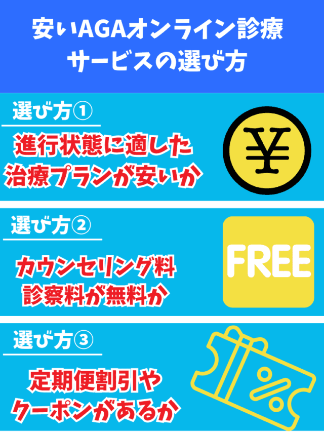 安い AGAオンライン診療サービス 選び方