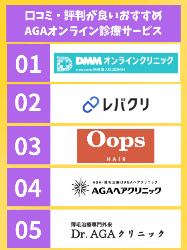 AGAオンライン診療 口コミ・評判が良い おすすめサービス