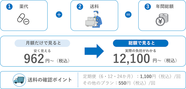 送料込みでの年間総額　レバクリ